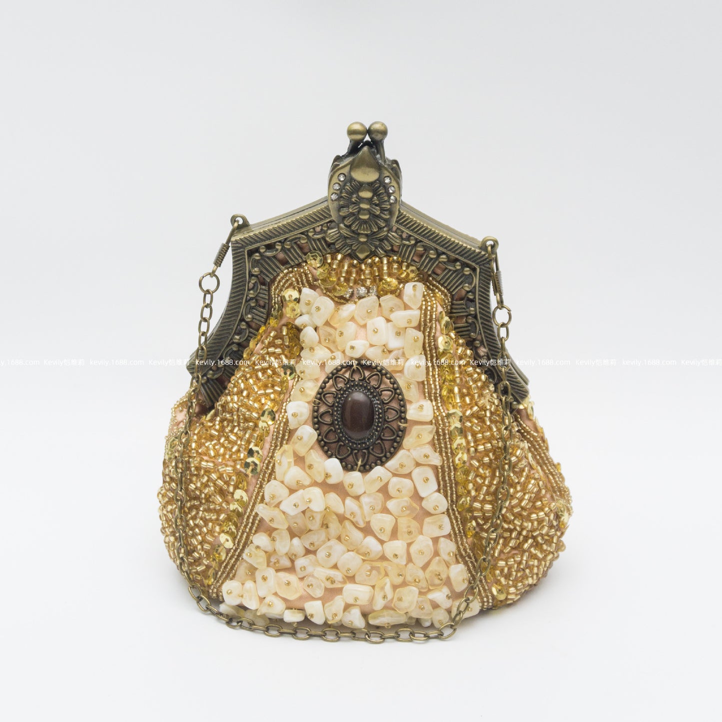 Women's Handmade Retro Republic Of China Style Bronze Evening Bags
