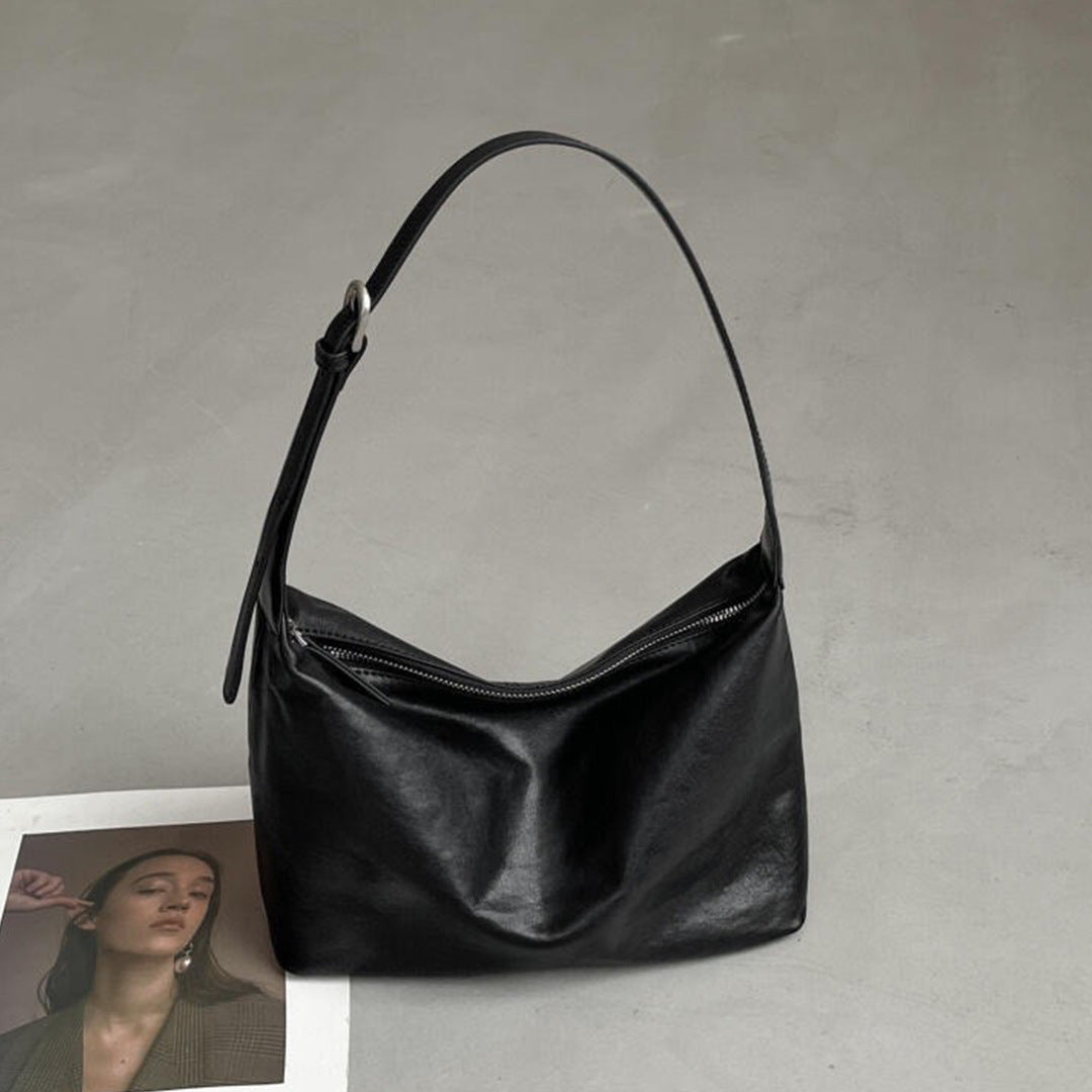 Women's Vegetable Tanned Leather Cattle Genuine Underarm For Large Shoulder Bags