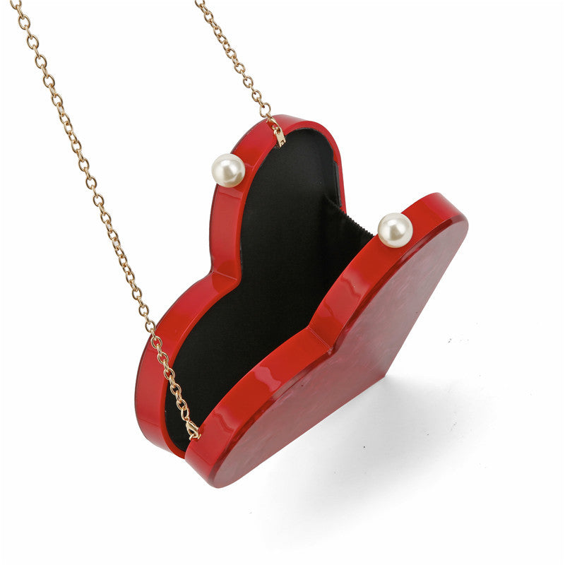 Women's Acrylic Heart Personalized Creative Heart-shaped Wedding Evening Bags