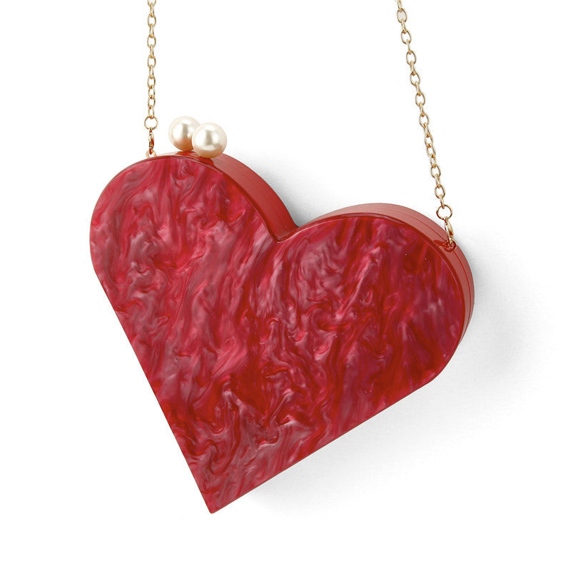 Women's Acrylic Heart Personalized Creative Heart-shaped Wedding Evening Bags