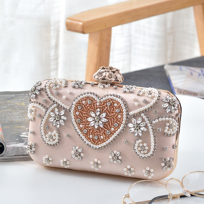 Women's Pearl Embroidery Hand-held Banquet Rhinestone Beaded Vintage Dinner Evening Bags