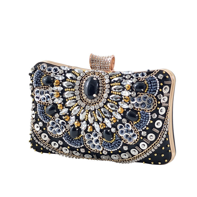 Women's Pearl Embroidery Hand-held Banquet Rhinestone Beaded Vintage Dinner Evening Bags