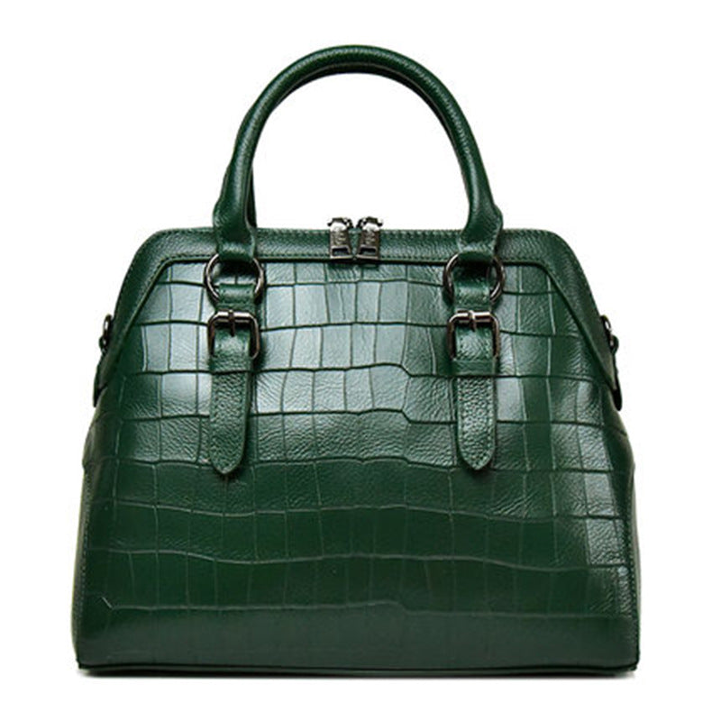 Women's Genuine Leather Fashion Shell Crocodile Pattern Shoulder Bags