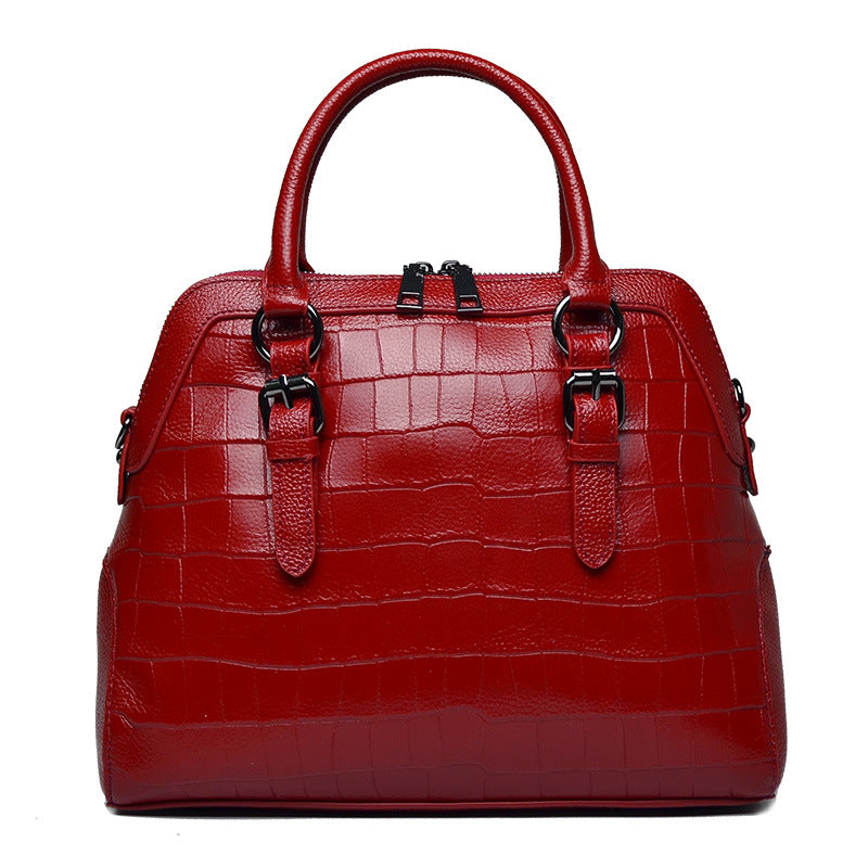 Women's Genuine Leather Fashion Shell Crocodile Pattern Shoulder Bags