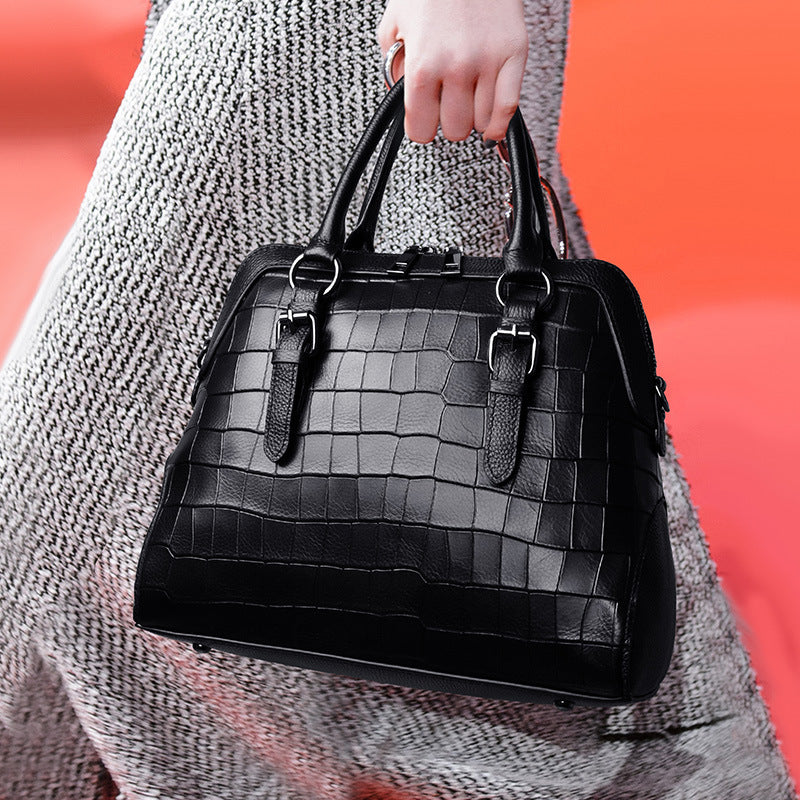 Women's Genuine Leather Fashion Shell Crocodile Pattern Shoulder Bags