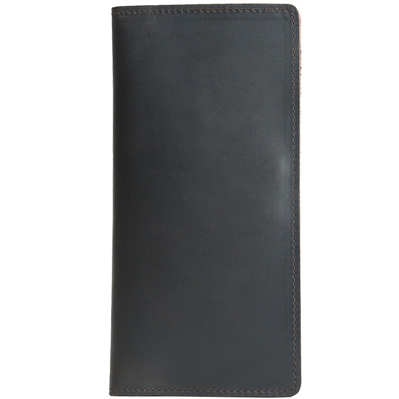 Men's Retro Leather Long First Layer Cowhide Simple Crazy Horse Men's Wallets