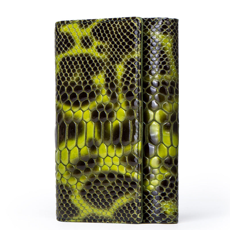 Women's Black Angel Swiping Crocodile Pattern Top Layer Cowhide Ladies Wallets