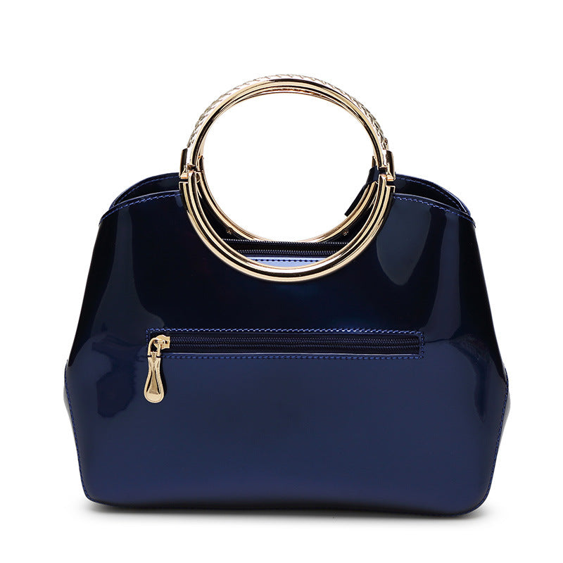 Women's Shell Fashion Patent Leather Texture Shiny Shoulder Bags
