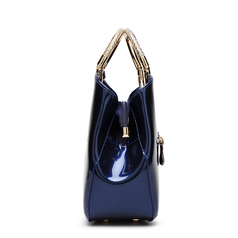 Women's Shell Fashion Patent Leather Texture Shiny Shoulder Bags