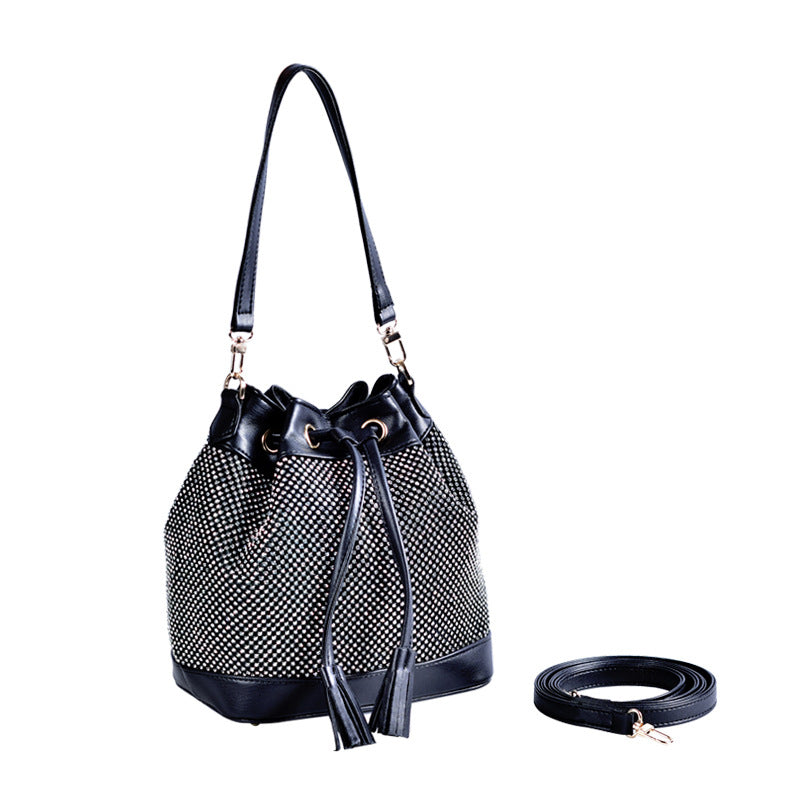 Women's Diamond Cosmetics Large Capacity Fashion Leather Shoulder Bags