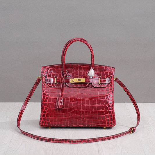 Women's Genuine Leather Crocodile Pattern Hand Cattlehide Crossbody Bags