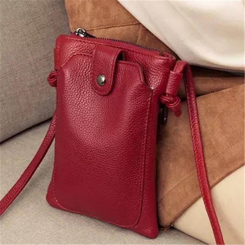 Women's Top Layer Leather Fashion Mini Shoulder Bags