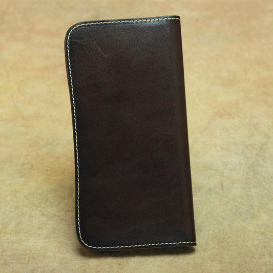 Men's Leather Personality Simple Open Long With Zipper Bags