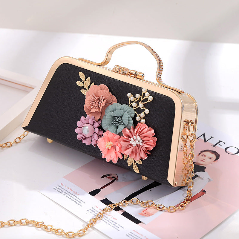 Women's Korean Portable Banquet Dress Three-dimensional Flower Handbags