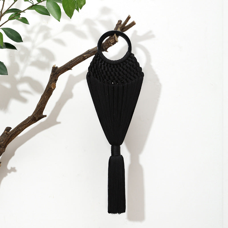 Vacation Style Hand-woven Acrylic Solid Color Evening Bags