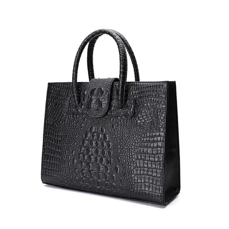 Women's Genuine Leather Commuting Fashion Crocodile Pattern Handbags