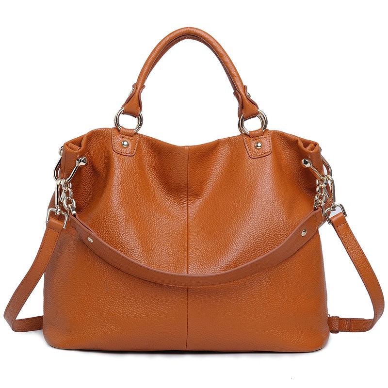 Women's Trendy Head Layer Cattlehide Leather Fashion Shoulder Bags