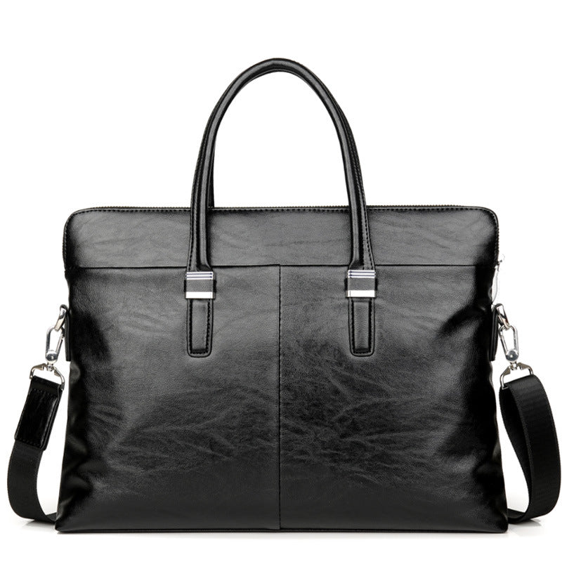 Men's Business Leather Trendy Single Horizontal Hand Men's Handbags