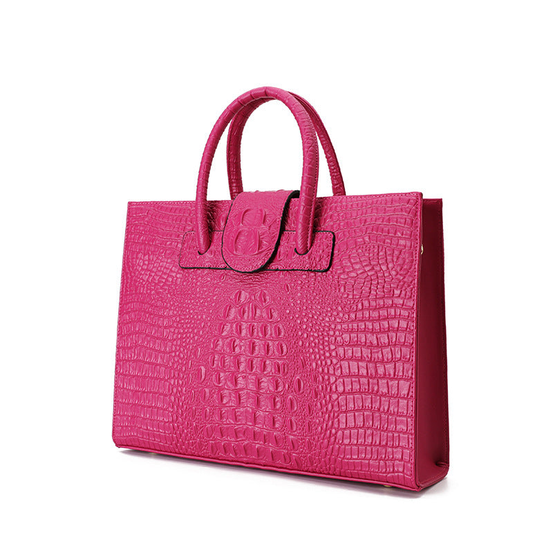 Women's Genuine Leather Commuting Fashion Crocodile Pattern Handbags
