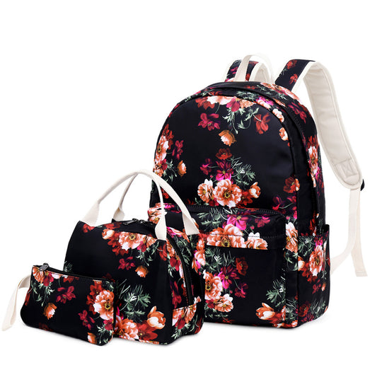 Women's Nylon Pencil Three-piece Printed For High Backpacks