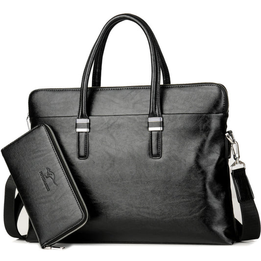 Men's Business Leather Trendy Single Horizontal Hand Men's Handbags