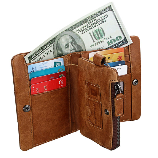 Men's First Layer Cowhide Pocket Vintage Crazy Men's Wallets