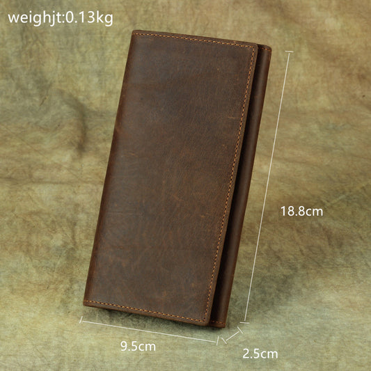 Women's & Men's & Shi Crazy Horse Leather Retro Men's Wallets