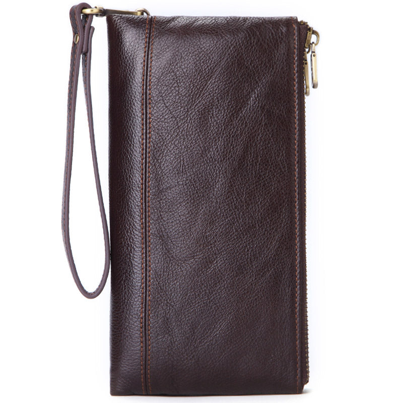Men's Long Oil Wax First Layer Cowhide Bags