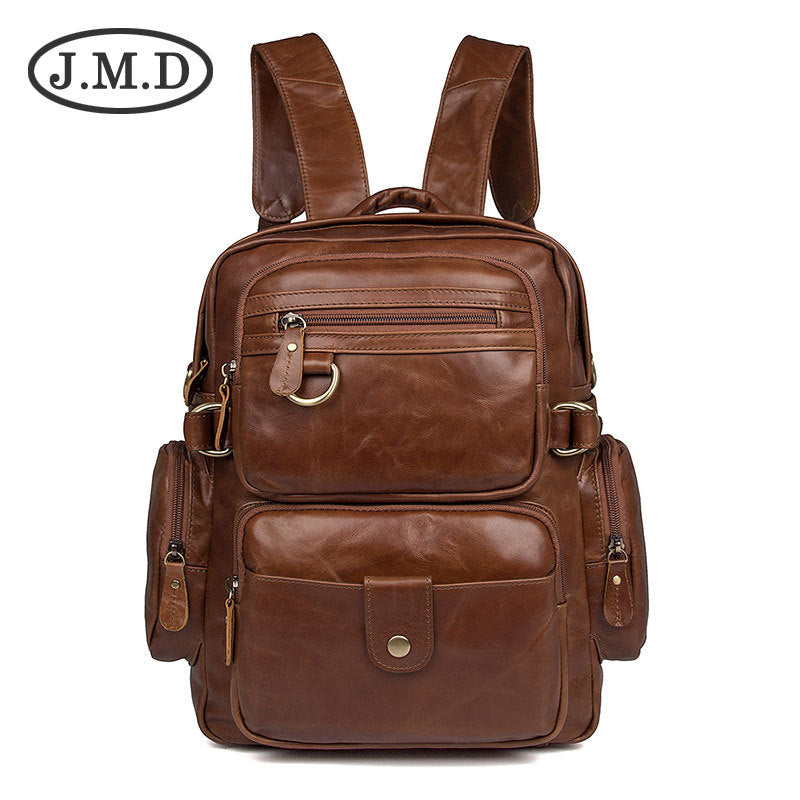 Graceful Leather Unisex Large Capacity Computer Backpacks