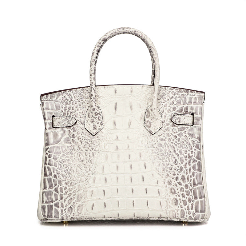 Women's Unique Fashion Genuine Leather Platinum Handbags