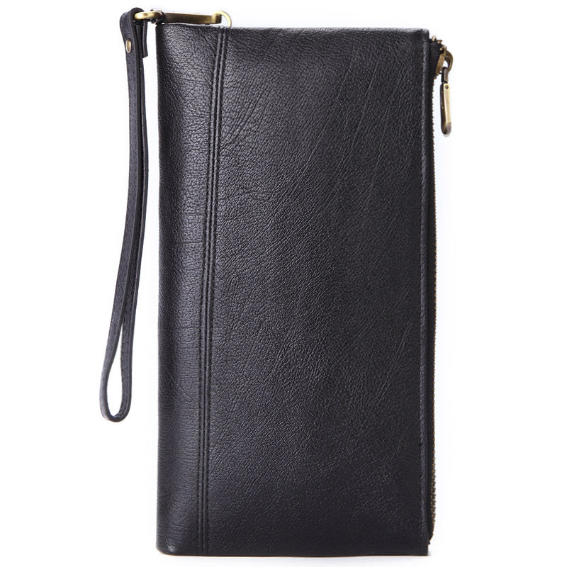 Men's Long Oil Wax First Layer Cowhide Bags