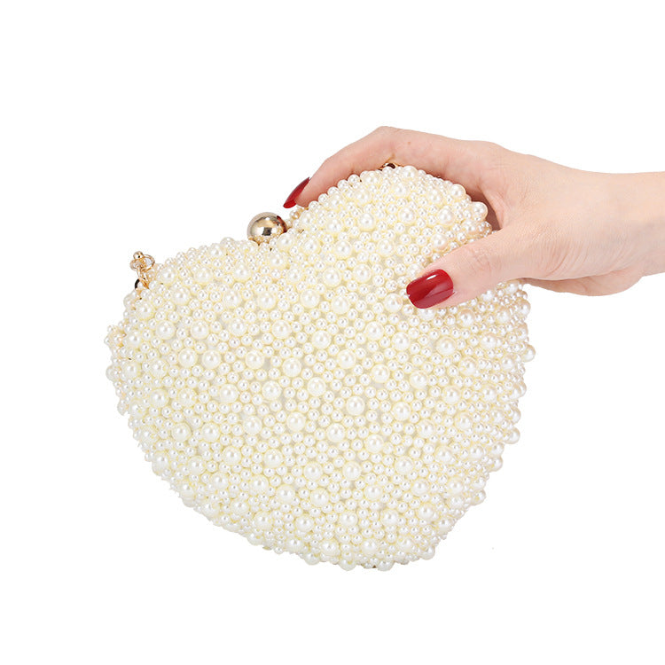 Heart-shaped Dinner Fashion Pearl Banquet Clutch Evening Bags