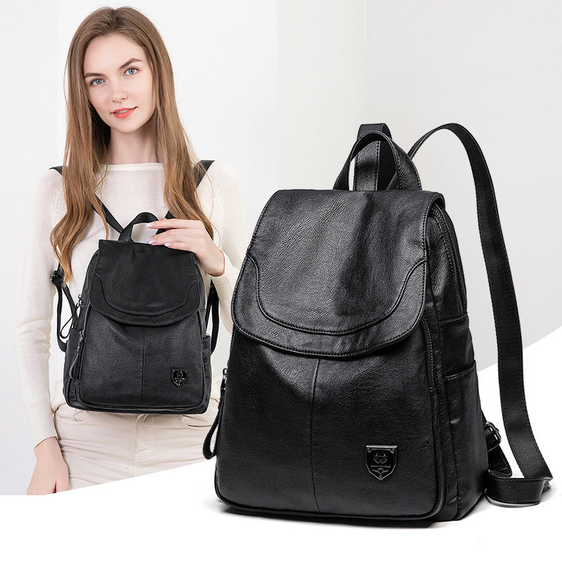 Female Korean Style Fashion Simple Soft Backpacks