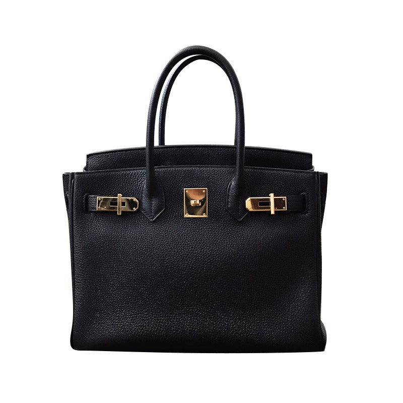 Women's Layer Cowhide Lychee Pattern Crocodile Portable Handbags