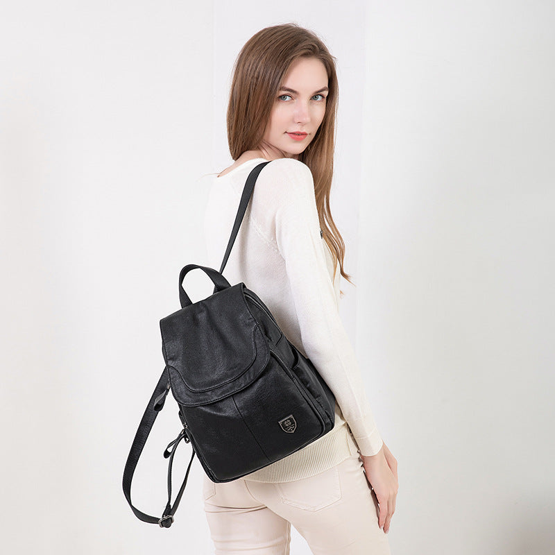 Female Korean Style Fashion Simple Soft Backpacks