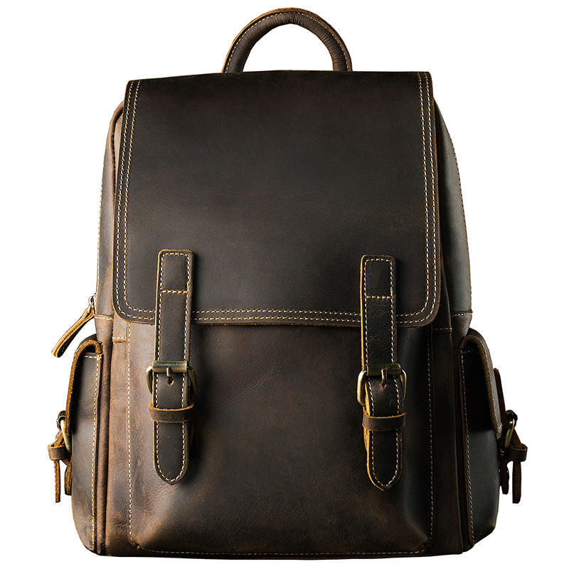 Women's & Men's & Cowhide Vintage Trendy Unique Leisure Backpacks