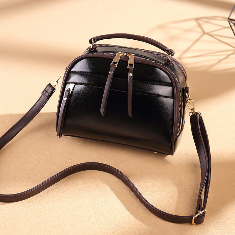 Women's Korean Style Retro Poor Oil Wax Shoulder Bags