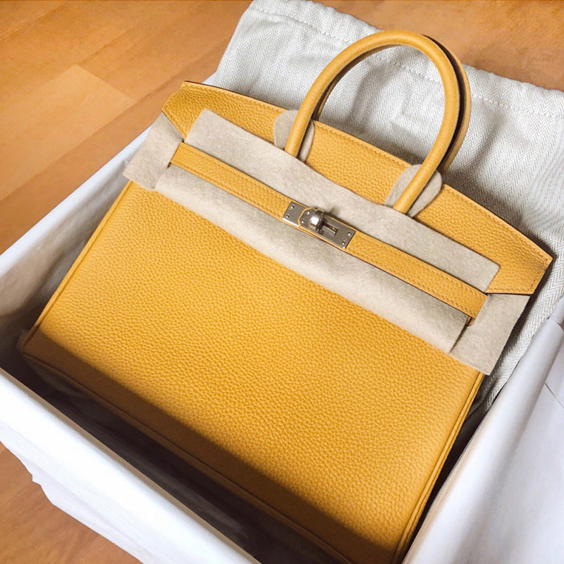 Women's Layer Cowhide Lychee Pattern Crocodile Portable Handbags