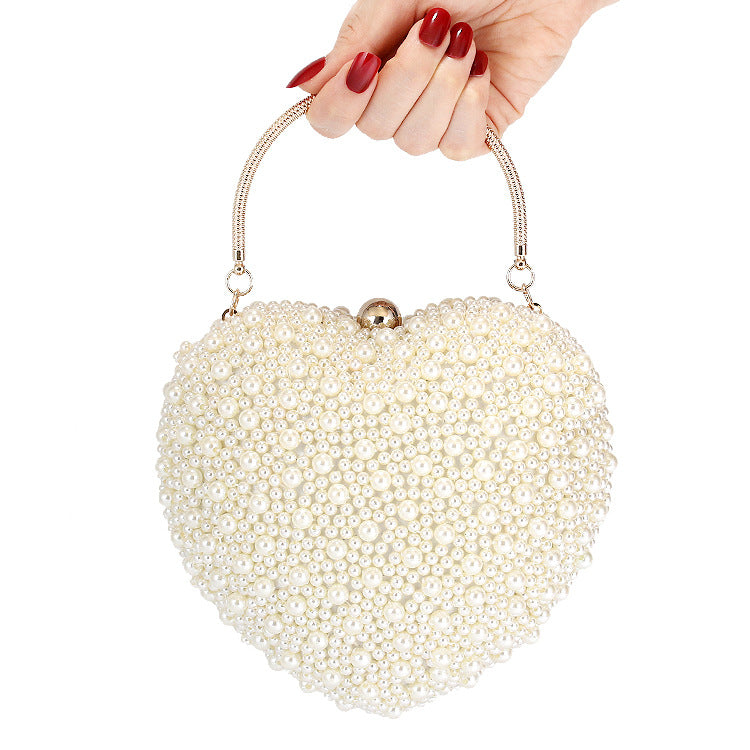 Heart-shaped Dinner Fashion Pearl Banquet Clutch Evening Bags