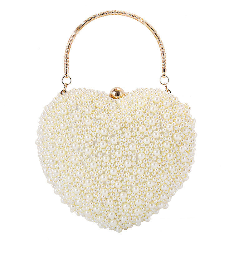 Heart-shaped Dinner Fashion Pearl Banquet Clutch Evening Bags