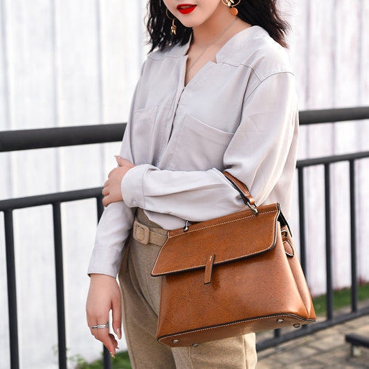 Women's Creative Cowhide Korean Style Fashion Shoulder Bags