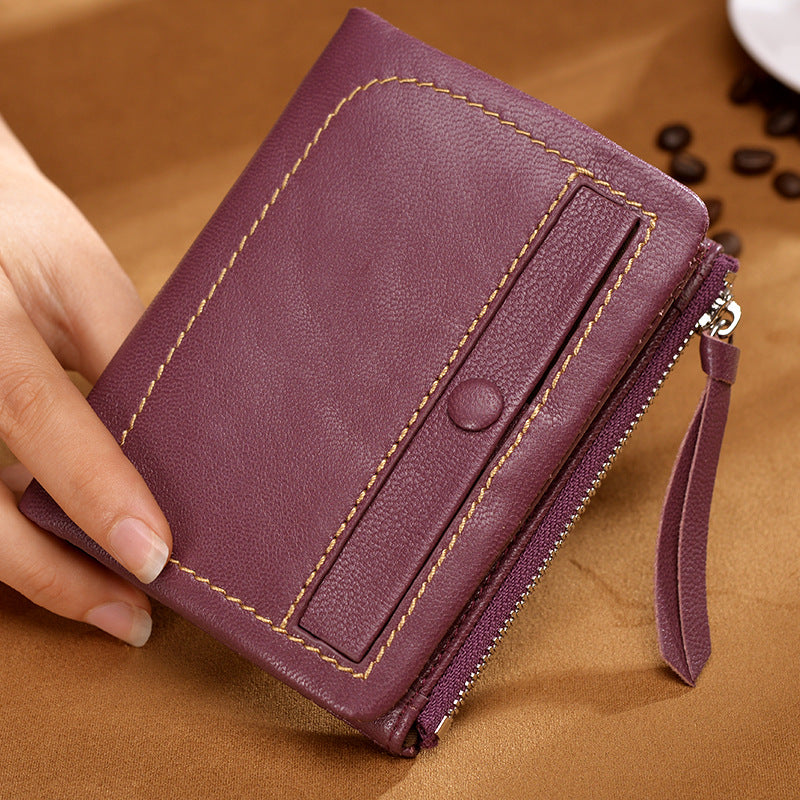 Women's Physical Store Short Sheepskin Zipper Cute Purses