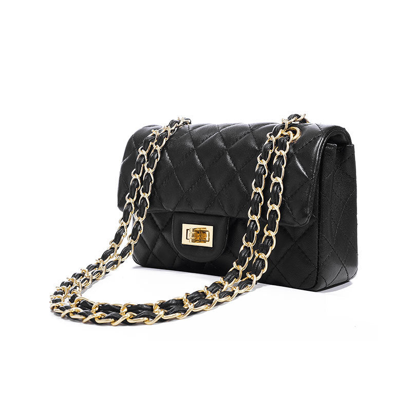 Women's Australian Khaki Classic Chain Sheepskin Back Portable Crossbody Bags