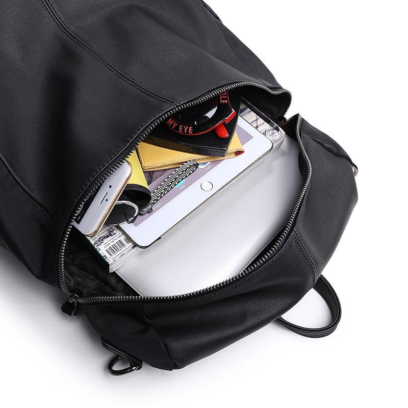 Women's Cloth With Leather Korean Style Simple Versatile Backpacks