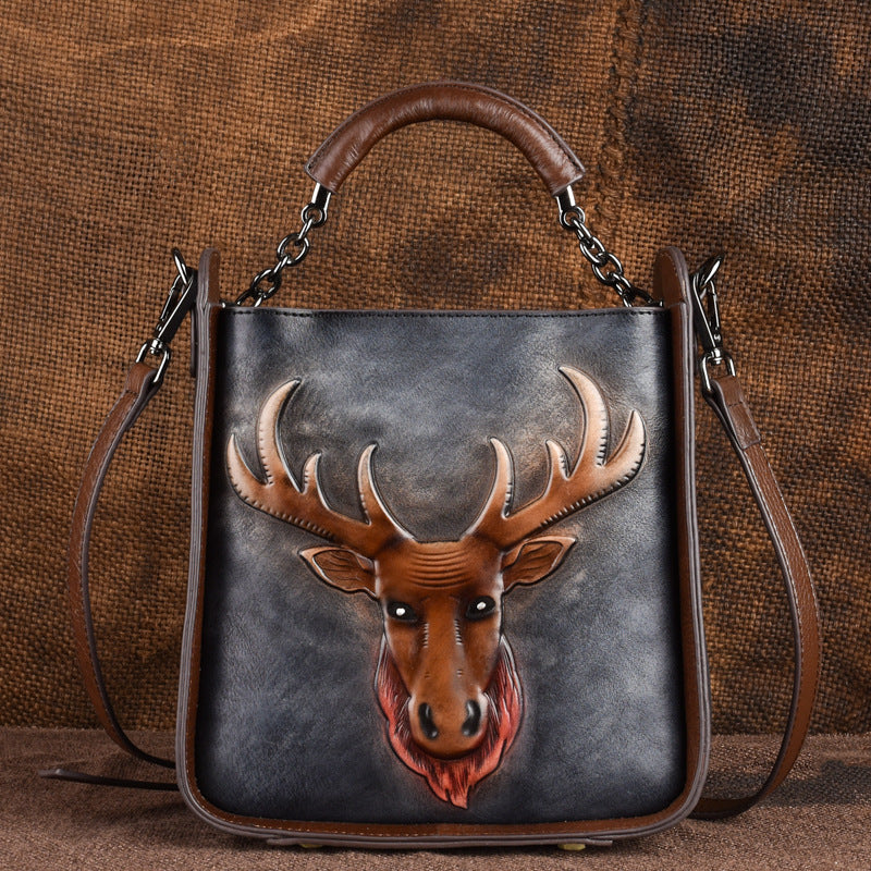 Women's First Layer Cowhide Leather Retro Fashion Handbags