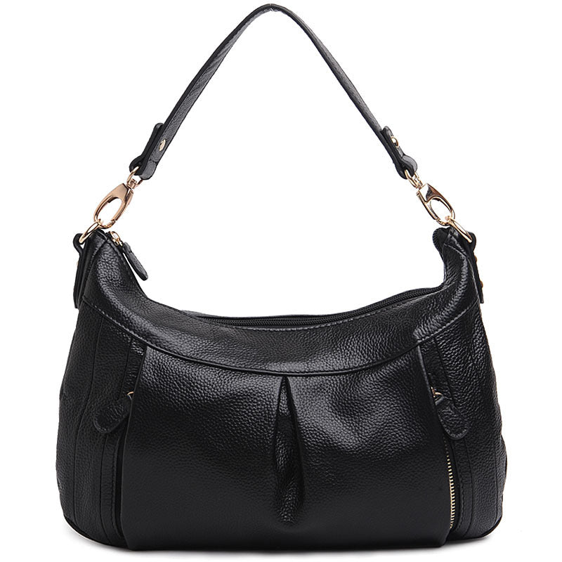 Women's Style Fashionable Pleated Portable Top Layer Shoulder Bags