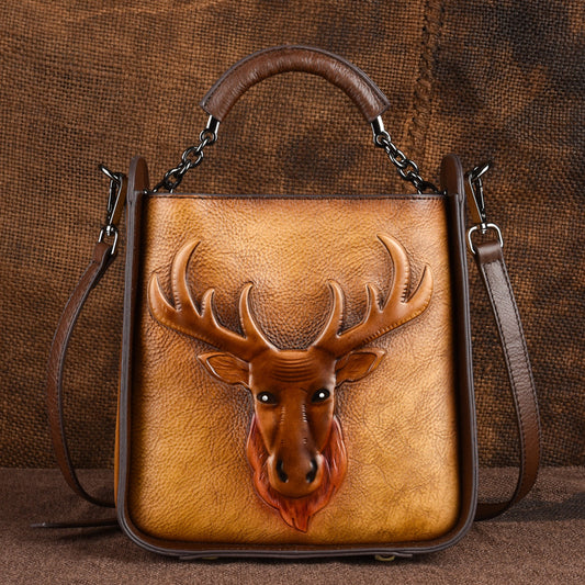 Women's First Layer Cowhide Leather Retro Fashion Handbags