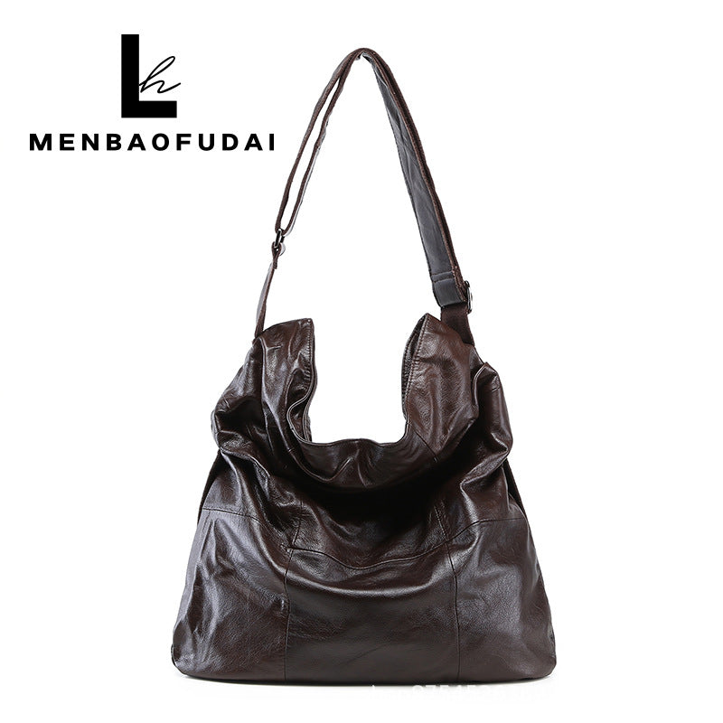 Women's Leather Soft Large Capacity Big Simple Shoulder Bags