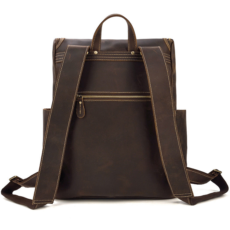 Men's Beautiful Leather Crazy Horse Cowhide Backpacks