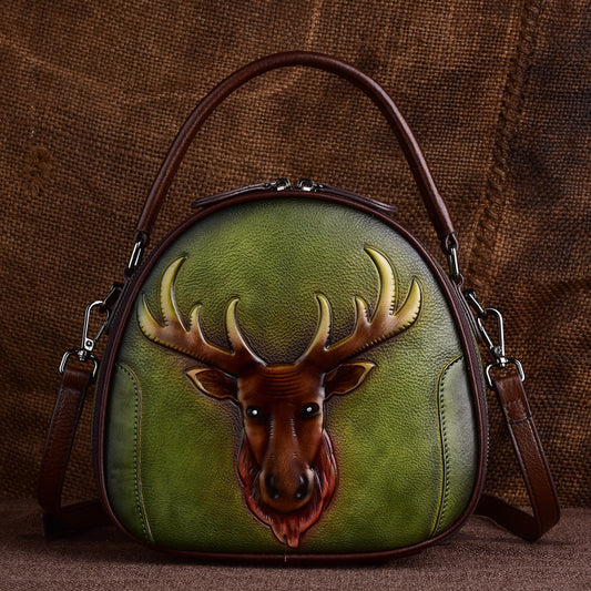 Women's First Layer Cowhide Retro Personality Fashion Handbags